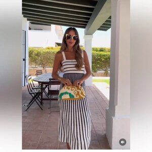 New ZARA CUTWORK MIDI DRESS